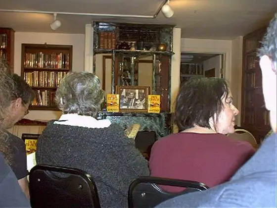 Excited Dick Francis fans wait for the signing to begin.